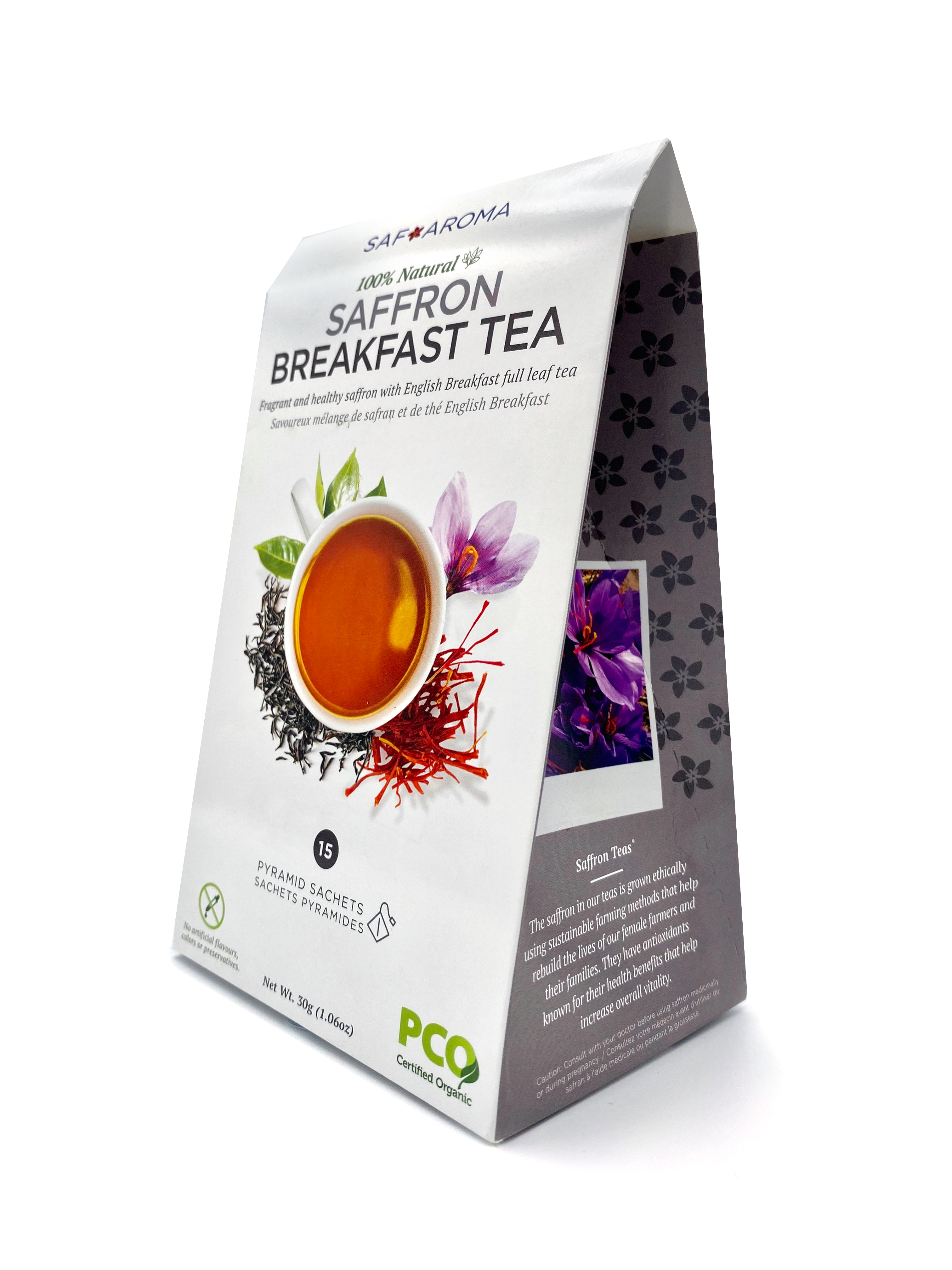 Saffron Breakfast Tea - 100% Organic, Containing Premium Saffron